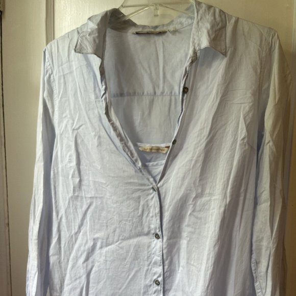 Women's Soft Surroundings Pastel Blue Tunic Blouse - Picture 1 of 7
